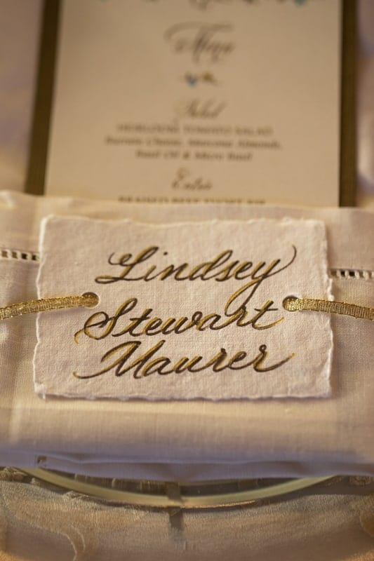 table detail at ken stewart catered wedding reception