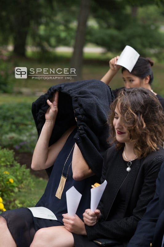 rainy wedding ceremony in chagrin falls