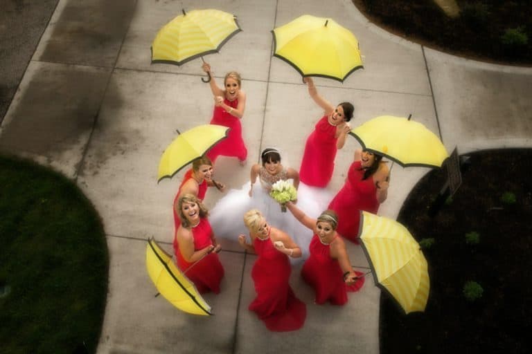bridesmaids at firestone country club wedding