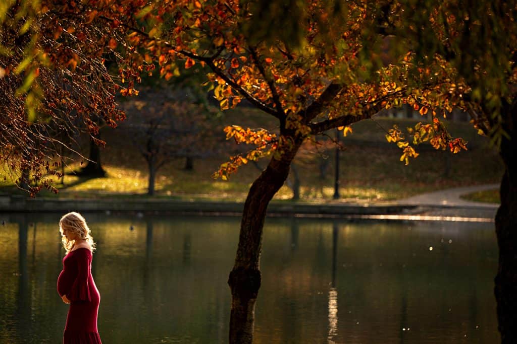 stunning maternity picture in Cleveland Wade Oval Park