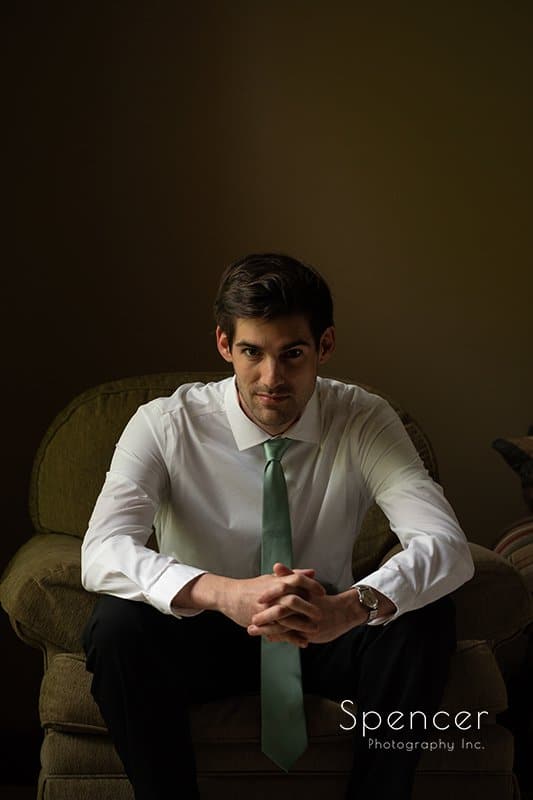 groom portrait on his wedding day
