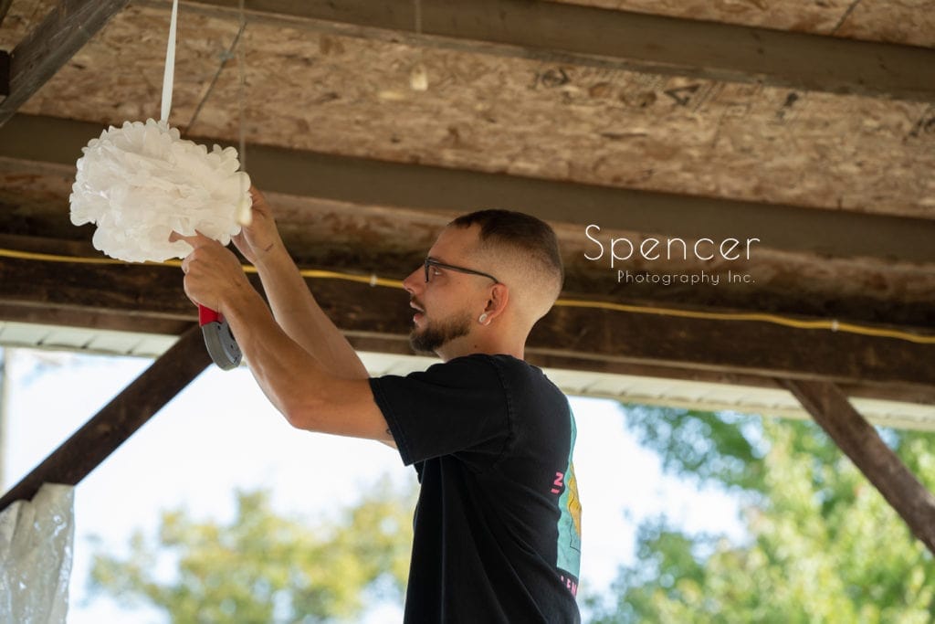 man prepping wedding iAkron's Merriman Valley