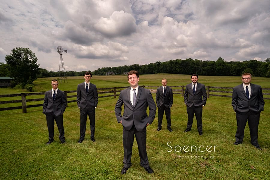 groomsmen with groom at Crystal Brook Farm