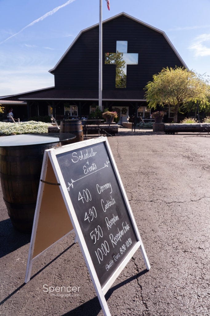wedding sign at Parker Barn Copley