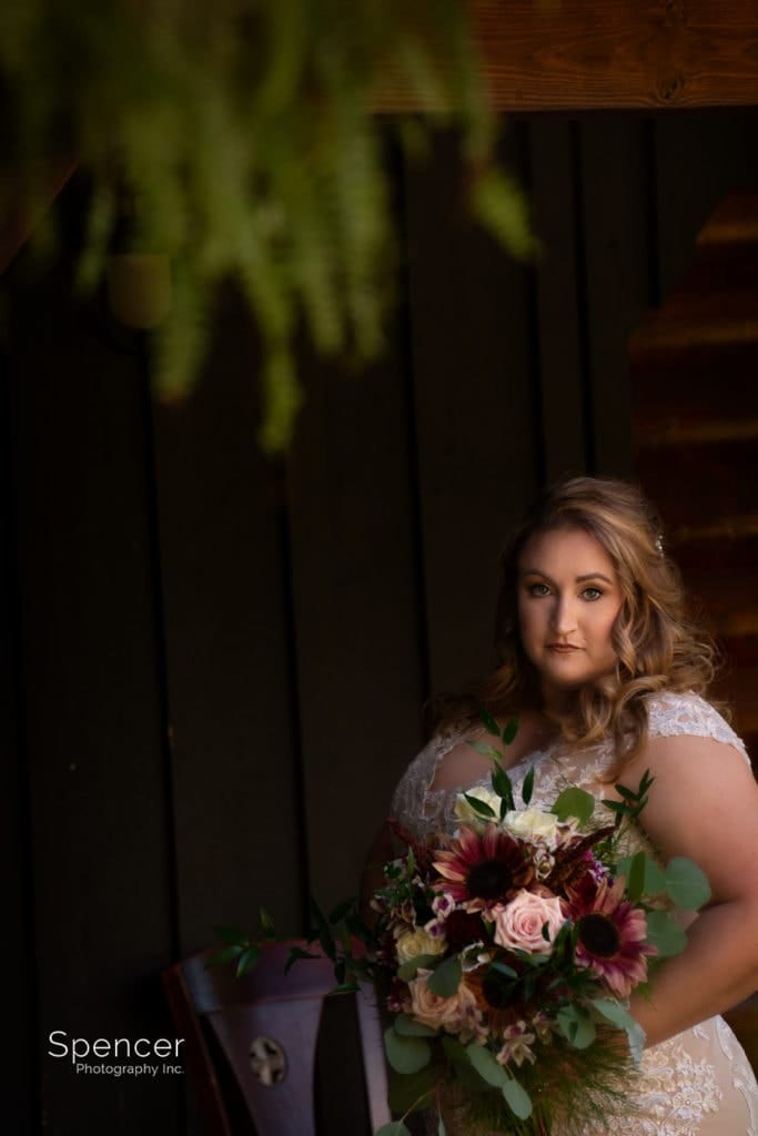  beautiful picture of bride at Parker Barn