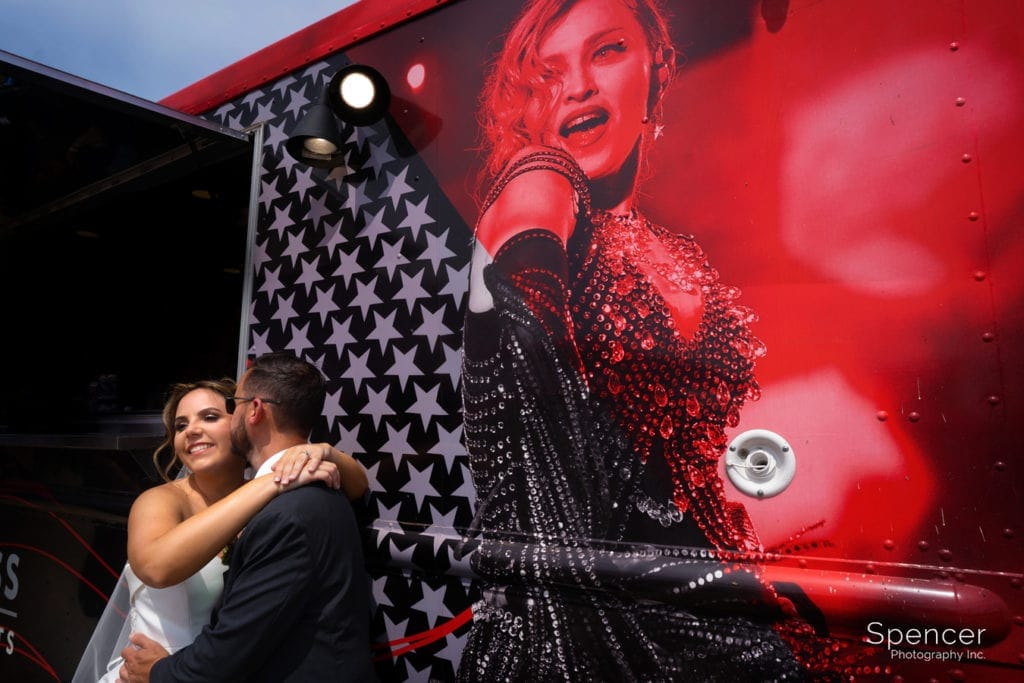 wedding picture at the rock and roll hall of fame