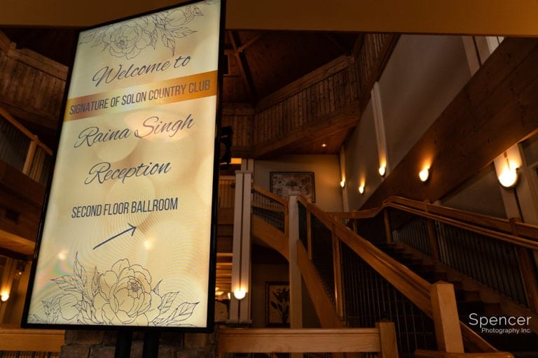 welcome sign at Sikh reception at Signature of Solon