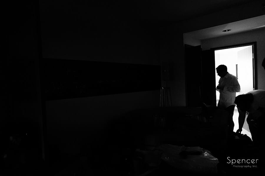 groom getting ready before wedding